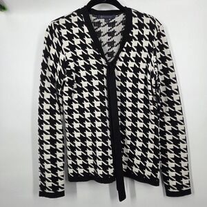 Brooks Brothers S Houndstooth Knit Sweater Long Sleeve Merino Wool Blend Preppy